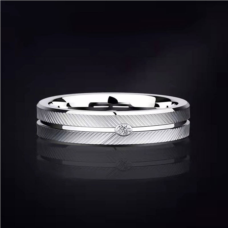 Titanium Edge Band – Minimalist Silver Ring