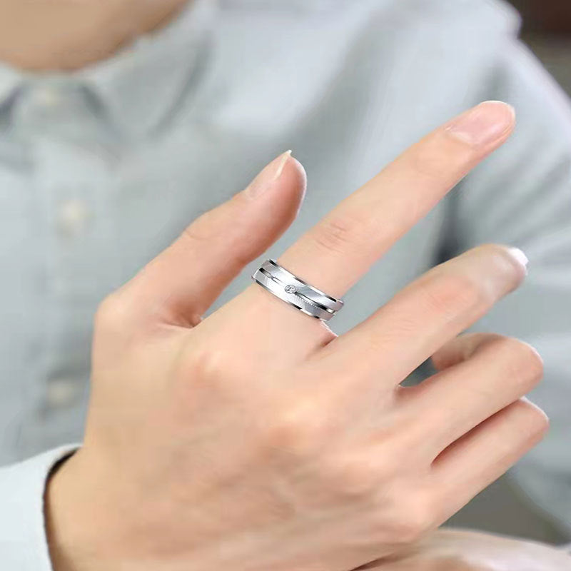 Titanium Edge Band – Minimalist Silver Ring